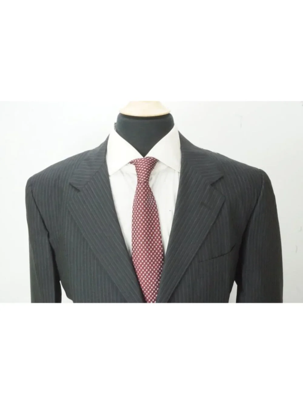 Sartoria Partenopea Charcoal Striped Wool 2 Pc Suit Jacket Pant 56R EU NEW